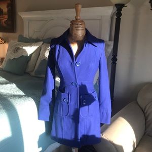 Tulle Women’s Coat Mid Trench Royal Blue